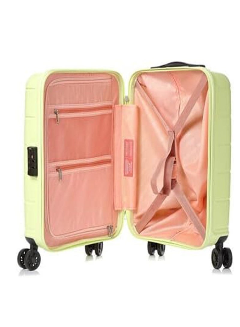 AMERICAN TOURISTER Hundo Suitcase, Cabin Size 55 cm / 20 inch, 4 Spinner Wheels, Hard Top, Polypropylene, Frozen Matcha|DuoSaf™ Security Zipper|Spacious Interior|Lightweight|TSA Combination Lock - 3 Years International Warranty - Image 5