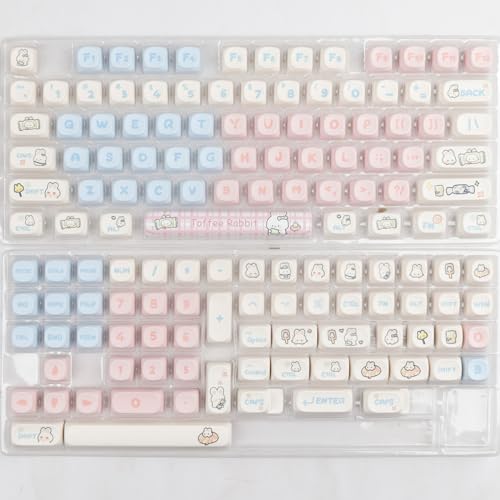 Sumgsn Pink PBT Keycaps MOA Profile Cute Keycap Set 139 Keys Milk Candy Rabbit DYE-SYB Keycap for Mx Cherry Mechanical Keyboard 61/64/84/87/104/108 Layout - Image 2