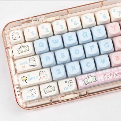Sumgsn Pink PBT Keycaps MOA Profile Cute Keycap Set 139 Keys Milk Candy Rabbit DYE-SYB Keycap for Mx Cherry Mechanical Keyboard 61/64/84/87/104/108 Layout - Image 5