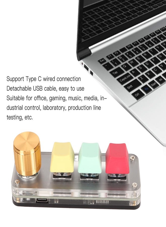 Dilwe 3-Key Mechanical Gaming Keyboard, Programmable One-Handed Macro Keypad with Knob, DIY RGB Wired Office Keyboard for Gaming (148 Characters) - Image 5