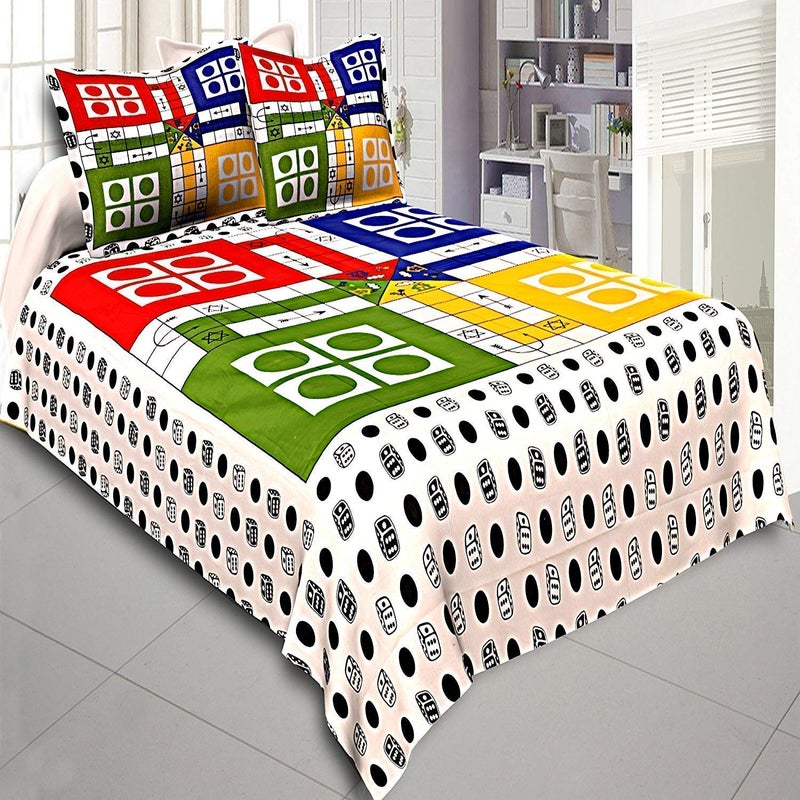 Nirjulee Impex Nirjulee Impex Cotton 152 TC Bedsheet Double_Multicolour 