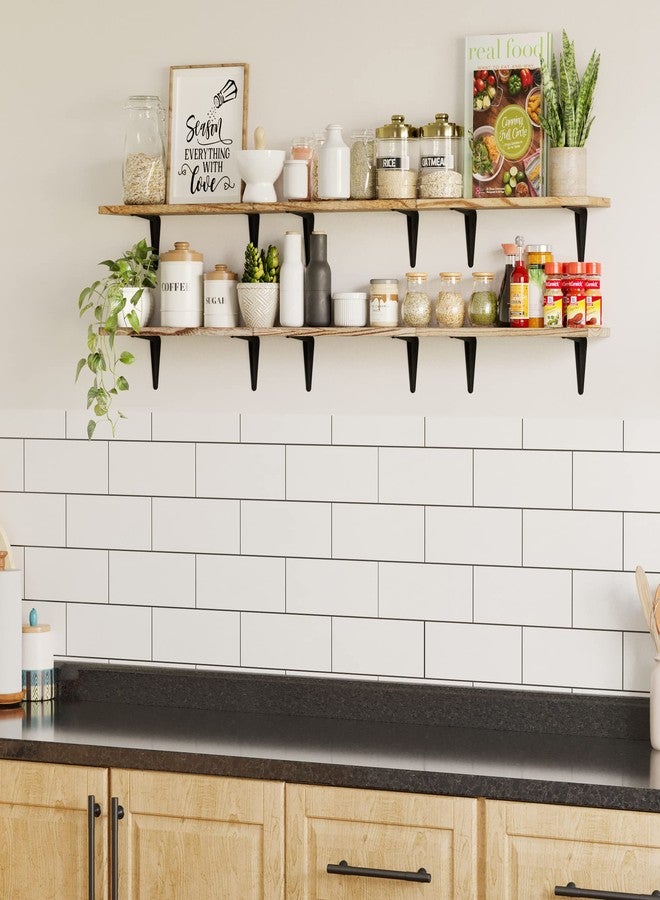والنيتشر أرفف جدارية عائمة من Wallniture Arras، مقاس 17 × 6 بوصة، أرفف كتب وتخزين جدارية، ديكور غرفة المعيشة، غرفة النوم، تنظيم المكتب المنزلي، لون محروق، مجموعة من 6 قطع - Image 5