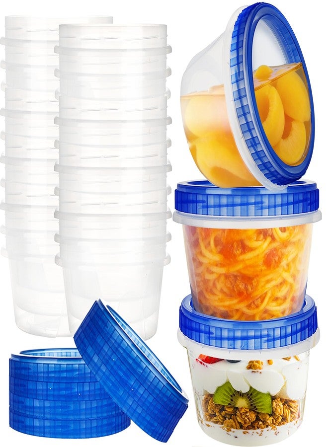 Conagel 18 Pack 16 oz Freezer Storage Containers with Screw Lids Plastic Leakproof Stackable Clear Storage Containers for Food Soup Fruit Oats - Image 1