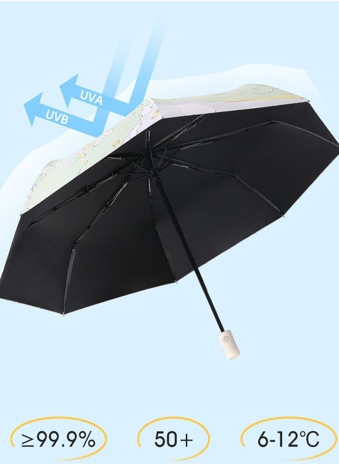 DUNISO - Windproof Travel Compact Umbrella with Bear Printing Small Portable Travel Umbrella Compact Anti-UV Sun And Rain Umbrellas for Men Women Teenage - Image 1