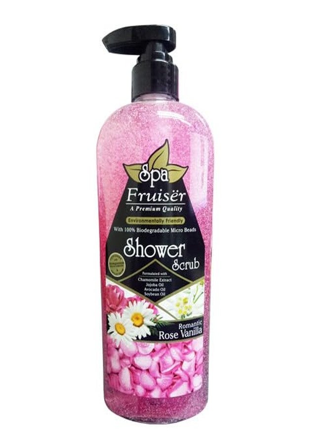 مقشر الجسم فرويزر سبا بالورد والفانيليا - 730 مل | غسول فاخر للجسم بخلاصات الورد والفانيليا وحبيبات دقيقة قابلة للتحلل الحيوي | تقشير لطيف