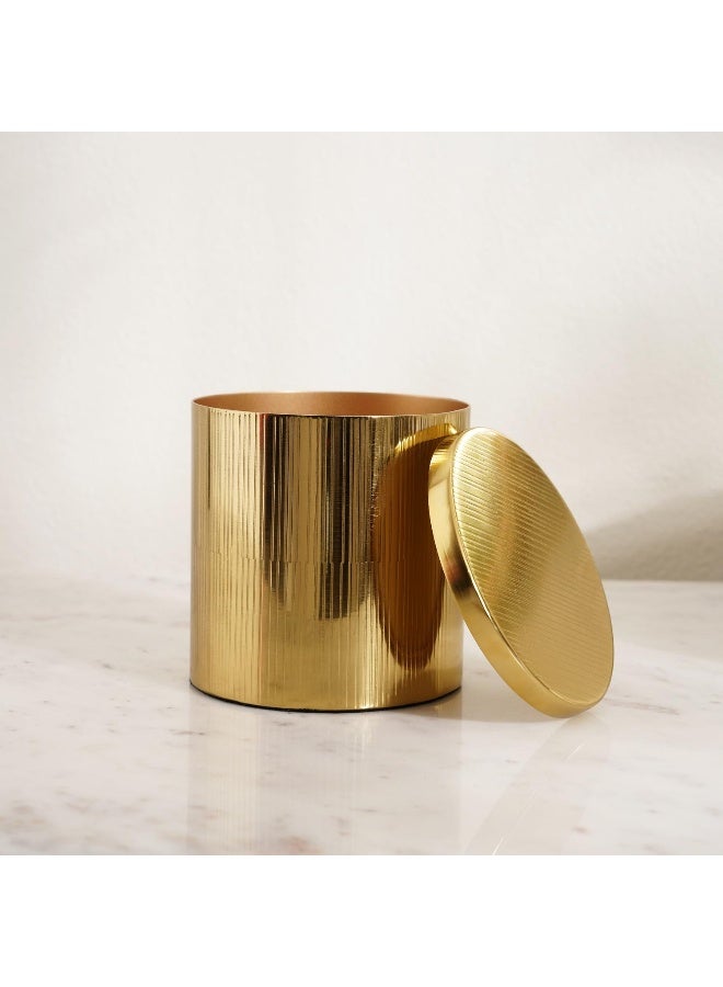 Pan Home جرّة معدنية قطنية ميتور بقطر 9X10 سم - ذهبية - Image 1