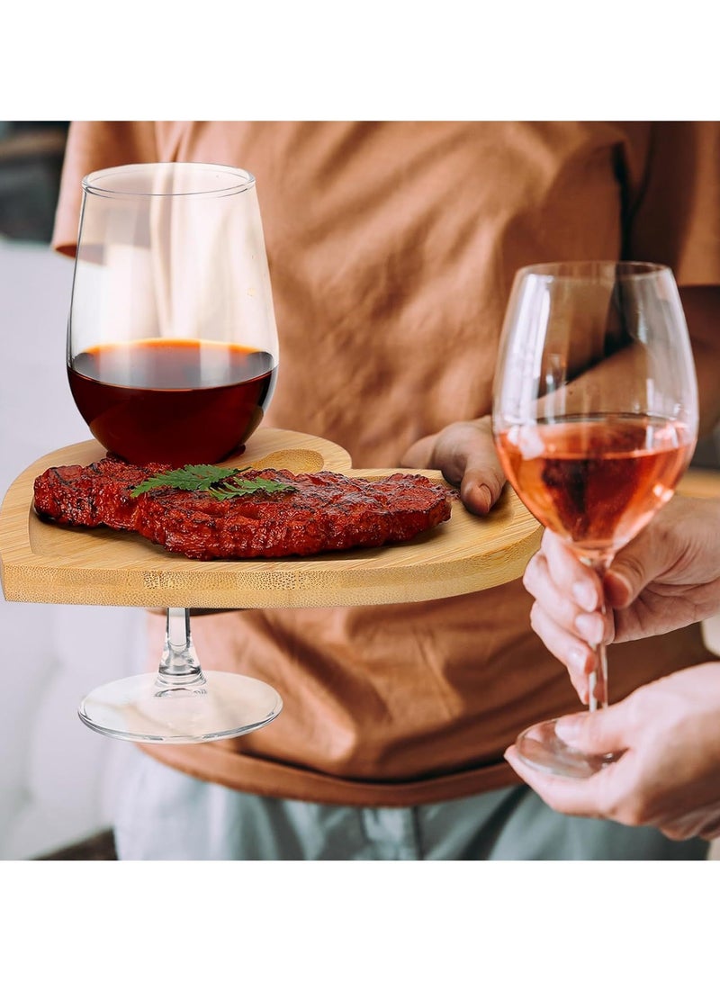 general Heart-shaped bamboo tray with a creative side groove for placing tall glasses enhancing the overall style of the tray - Image 1