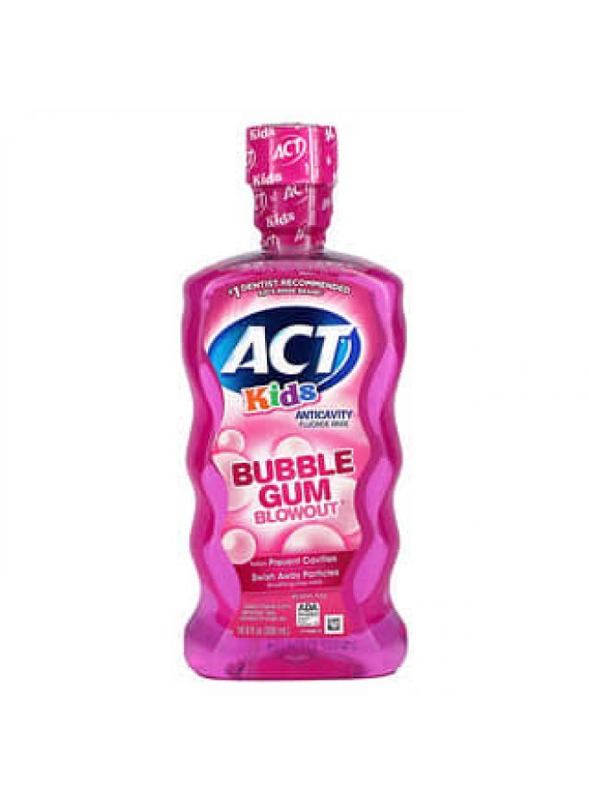 ACT Act, Kids, Anticavity Fluoride Rinse, Alcohol Free, Bubble Gum Blowout, 16.9 fl oz (500 ml)