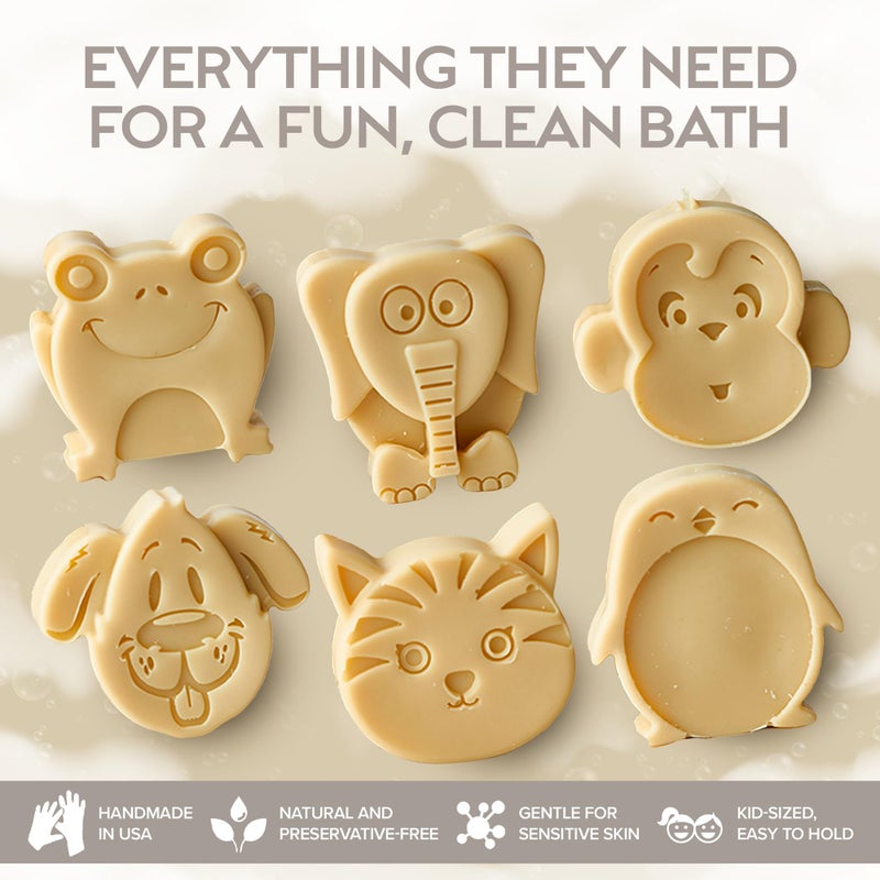 ZAAINA Kids Soap Bar (Set of 6) â€“ Christmas Stocking Stuffers, Unique Natural Animal Shaped Soaps for Children, Gentle Bath Soap for Sensitive Skin, Fun Bath Time Gift for Boys Girls â€“ Handmade in USA - Image 3