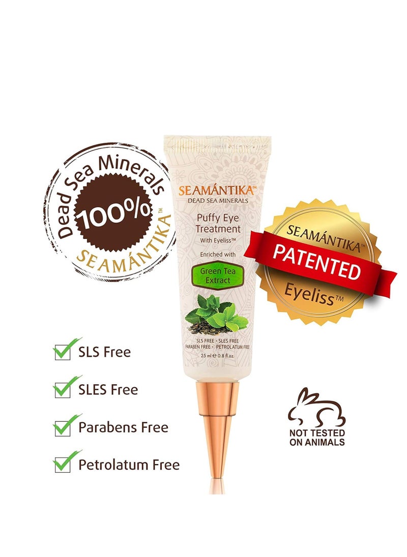 SEAMANTIKA Puffy Eye Treatment Instant results – Naturally Eliminate Wrinkles, Puffiness, Dark Circle and Bags in Minutes – Hydrating Eye Cream w/ Green Tea Extract, Dead Sea Minerals by SEAMANTIKA – .8 fl.oz.  - Image 3