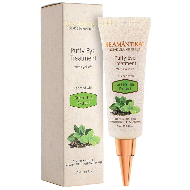 SEAMANTIKA Puffy Eye Treatment Instant results â€“ Naturally Eliminate Wrinkles, Puffiness, Dark Circle and Bags in Minutes â€“ Hydrating Eye Cream w/ Green Tea Extract, Dead Sea Minerals by SEAMANTIKA â€“ .8 fl.oz. - Image 1