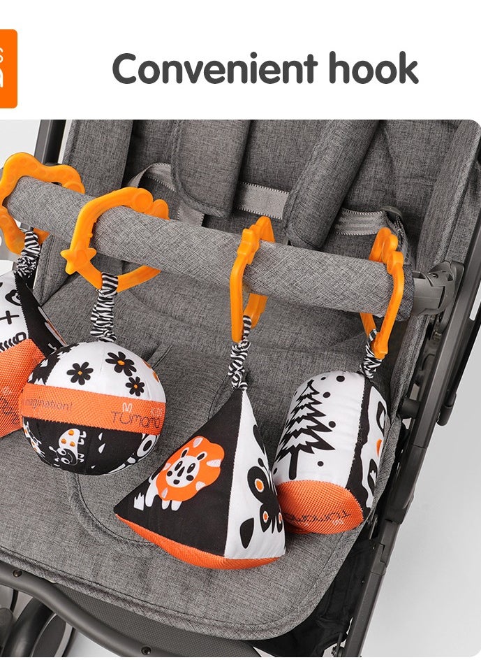 TUMAMA KIDS Black and White hanging rattle set - 4 pieces  - Image 5