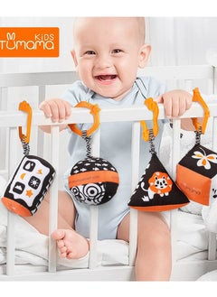 TUMAMA KIDS Black and White hanging rattle set - 4 pieces  - Image 1