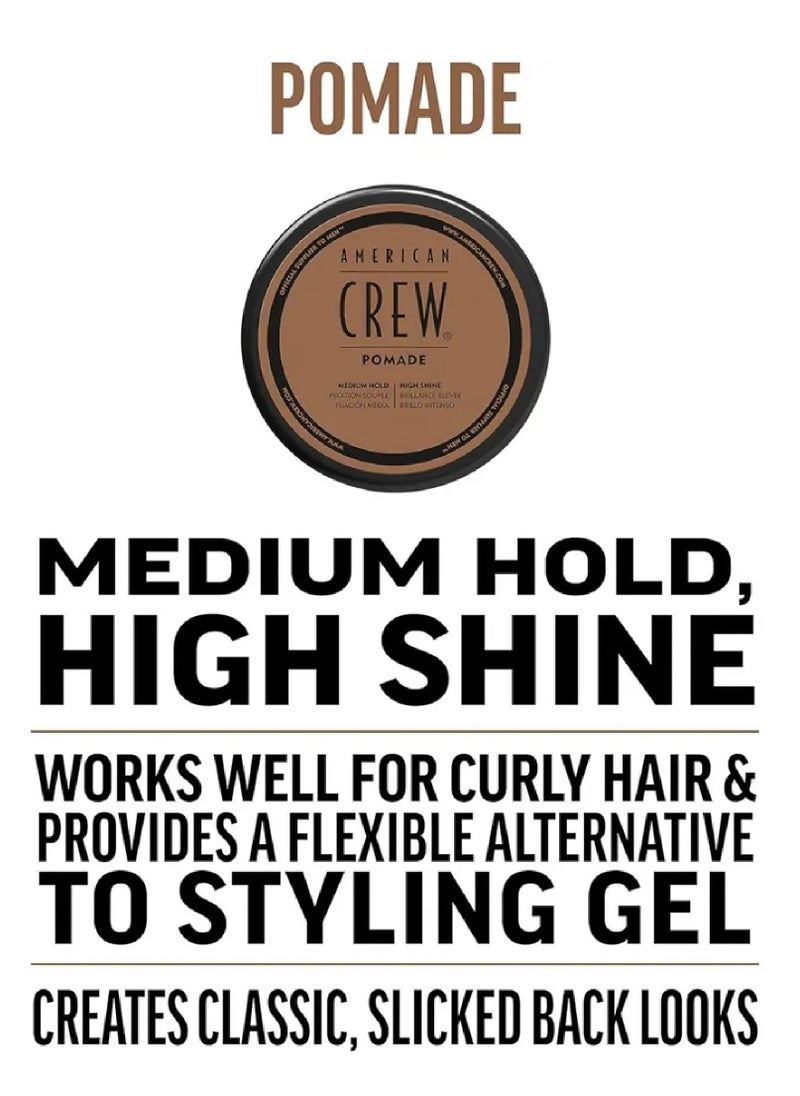 AMERICAN CREW - Hair Styling New Crew Classic Pomade, Medium Hold, High Shine, Perfect For Curly Hair For Styling, 50g - Image 1