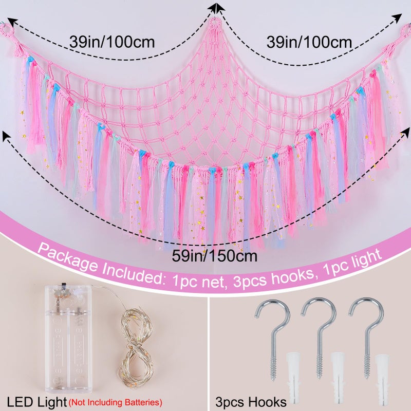 FIOBEE Stuffed Animals Net or Hammock with LED Light, Toy Hammock Hanging Stuffed Animals Storage Organizer Holder Room DÃ©cor for Nursery Kids Bedroom - Image 5