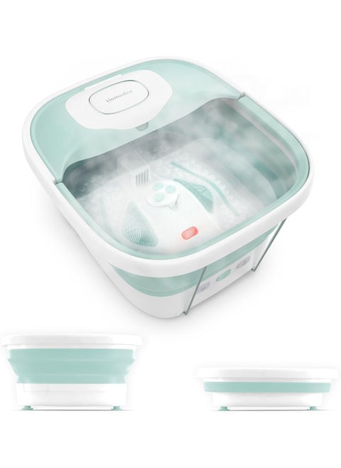 Homedics Smart Space Elite Footbath with Heat Boost, Collapsible, Invigorating Bubble Massage, 3 Pedicure Attachments, Safe to Use Bath Salts, Patented Safety-Lock System, Ergonomic
