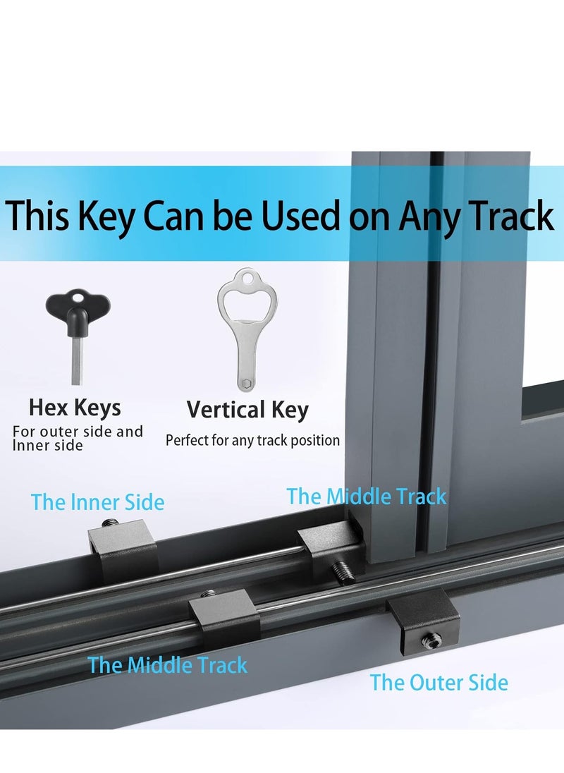 Generic - 6 Sets Window locks, sliding window locks with key for vertical & horizontal sliding windows doors,easy to install,adjustable security window lock for patio bedroom home and office black - Image 1