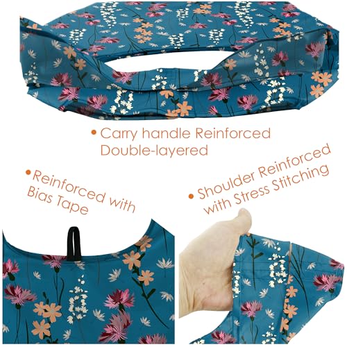 BeeGreen Aesthetic Tote Bags Flowering Shrub Gifts for Women Travel Floral Reusable Grocery Bags Shopping Bags Bulk 6 Pack 50LBS X-Large Foldable-Machine Washable - Image 5