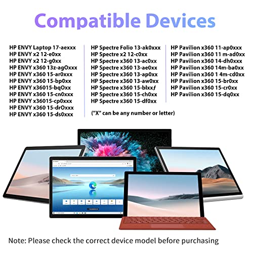 ANYQOO Stylus Pen for HP (2500 Hours Battery Life), Active Pen for HP Specter X360 Envy X360 Pavilion x360 Spectre x2 Envy x2 Microsoft Pen Protocol with 1024 Pressure Sensitivity, Palm Rejection - Image 2