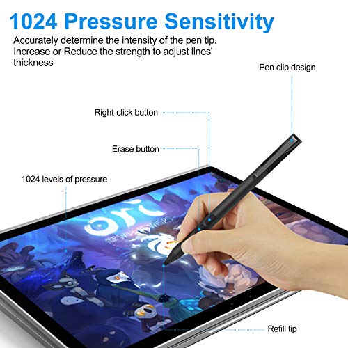 ANYQOO Stylus Pen for HP (2500 Hours Battery Life), Active Pen for HP Specter X360 Envy X360 Pavilion x360 Spectre x2 Envy x2 Microsoft Pen Protocol with 1024 Pressure Sensitivity, Palm Rejection - Image 3