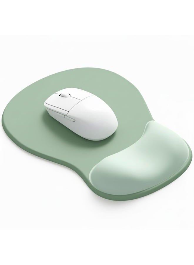 eulps Mouse Pad with Gel Wrist Rest, Ergonomic Comfortable Computer Wrist Support for Laptop, Pain Relief Mousepad with Non-Slip PU Base for Office & Home (Green) - Image 1