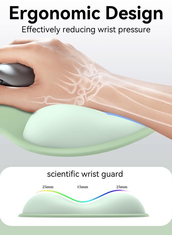 eulps Mouse Pad with Gel Wrist Rest, Ergonomic Comfortable Computer Wrist Support for Laptop, Pain Relief Mousepad with Non-Slip PU Base for Office & Home (Green) - Image 2