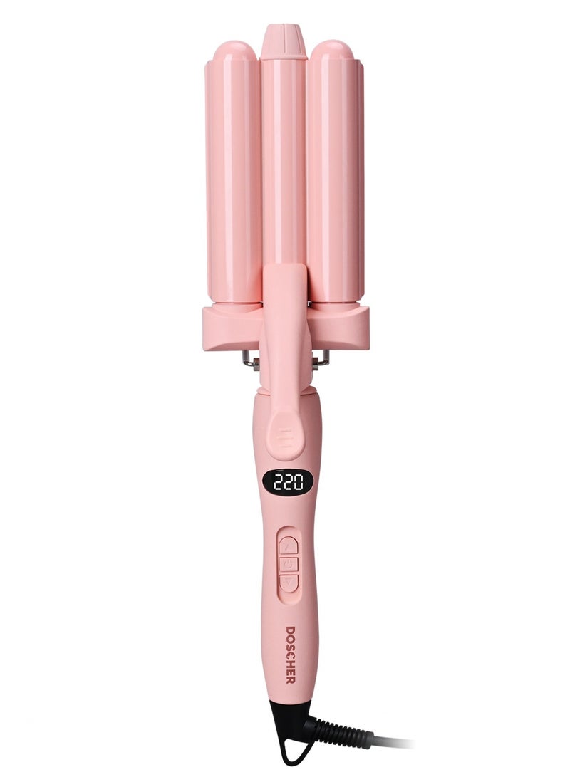 DOSCHER 220°C Ceramic Hair Curler with LED Display – PTC Fast Heating 3 Barrel Curling Iron for Soft Waves - Image 1