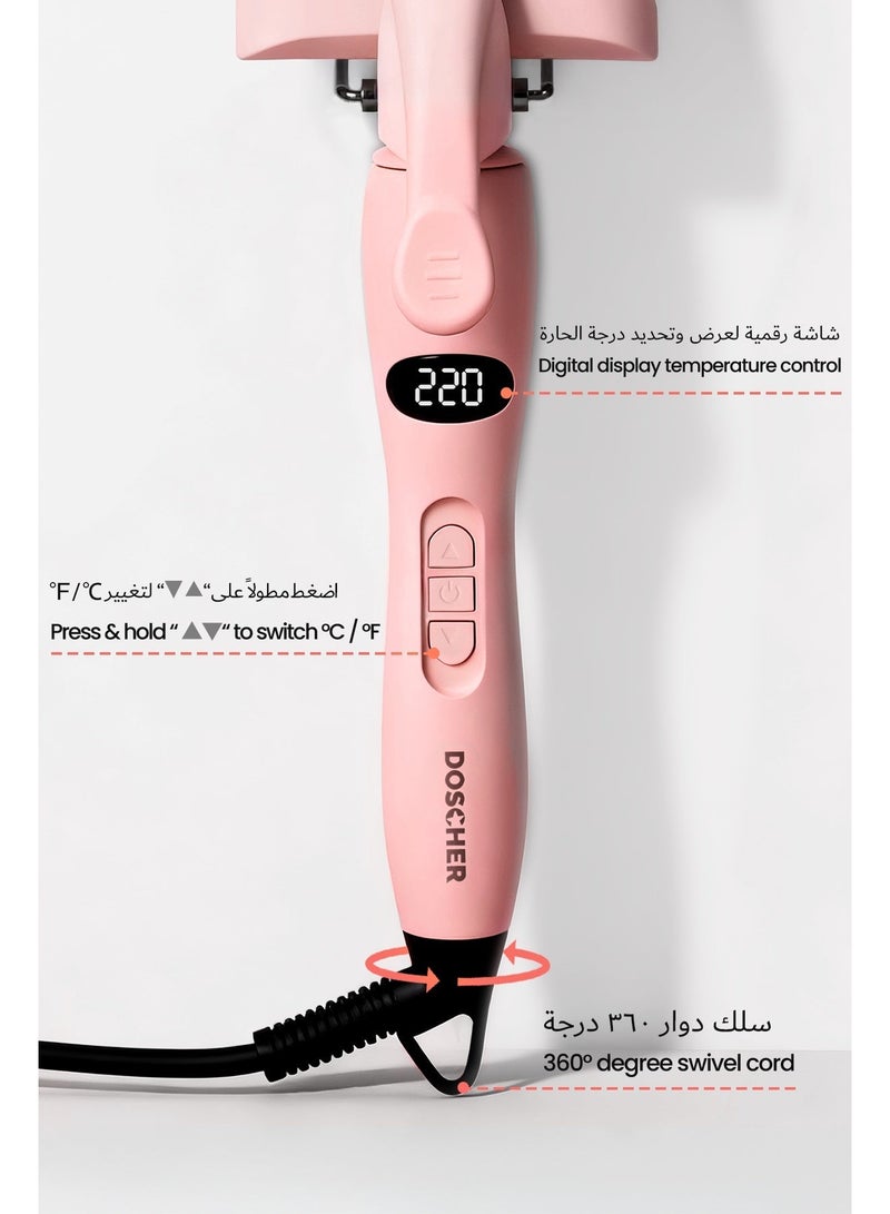 DOSCHER 220°C Ceramic Hair Curler with LED Display – PTC Fast Heating 3 Barrel Curling Iron for Soft Waves - Image 3