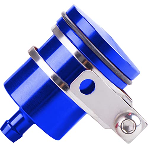 MRELC Universal Motorcycle Aluminum Brake Fluid Reservoir Oil Cup Fit For Yamaha Kawasaki Honda Suzuki BMW and more Blue - Image 1