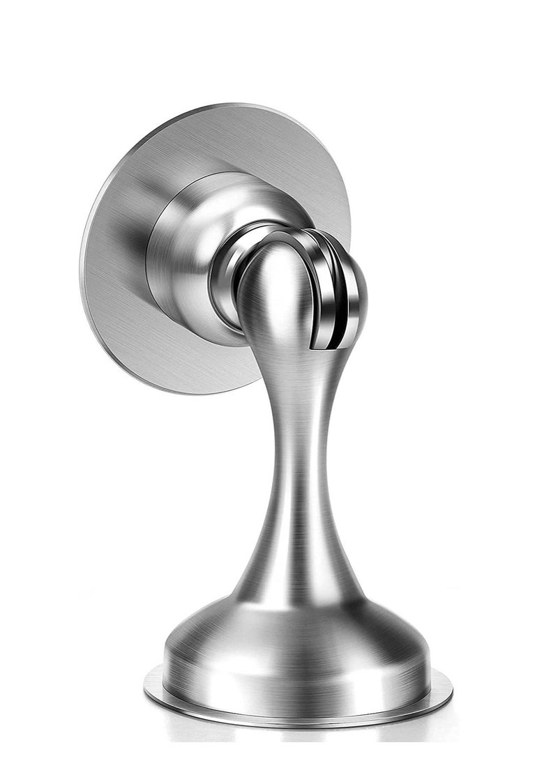 كابتن تيك Magnetic Door Stop Stainless Steel 201 Door Catch Holder No Drill Doorstop with 3m Self Adhesive Tape Screws for Stronger Wall Floor Mount Hold Door Open - Image 1