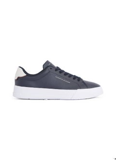 TOMMY HILFIGER Men's Th Court Sneakers - Leather, Blue  - Image 1