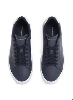 TOMMY HILFIGER Men's Th Court Sneakers - Leather, Blue  - Image 4