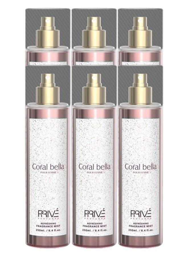 برايف 6 قطع معطر جسم كورال بيلا 250مل - Image 1