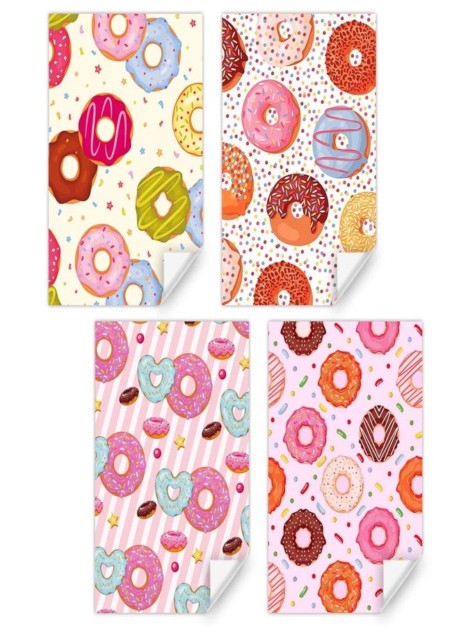 Boerni Donut Wrapping Paper for Girls Women, 8 Pieces Colorful Sweet Desserts Doughnut Pattern Gift Wrap Paper, 20x27 inches Folded Flat Art Paper for Sweet One 1st Birthdays Party Baby Shower DIY Crafts - Image 3