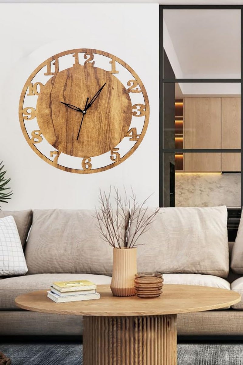 ADK Wooden Designer BigSized Modern Clock with Antique Charm Watch - Image 3