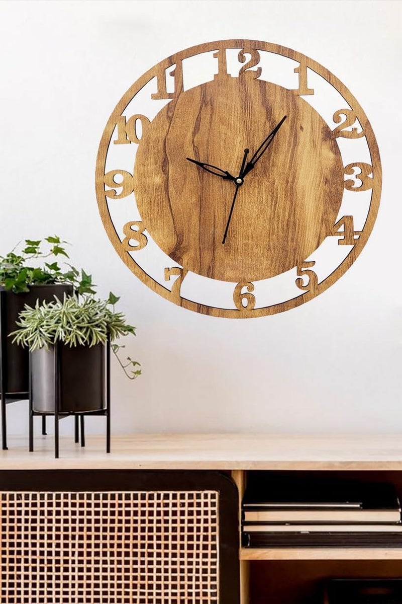 ADK Wooden Designer BigSized Modern Clock with Antique Charm Watch - Image 4