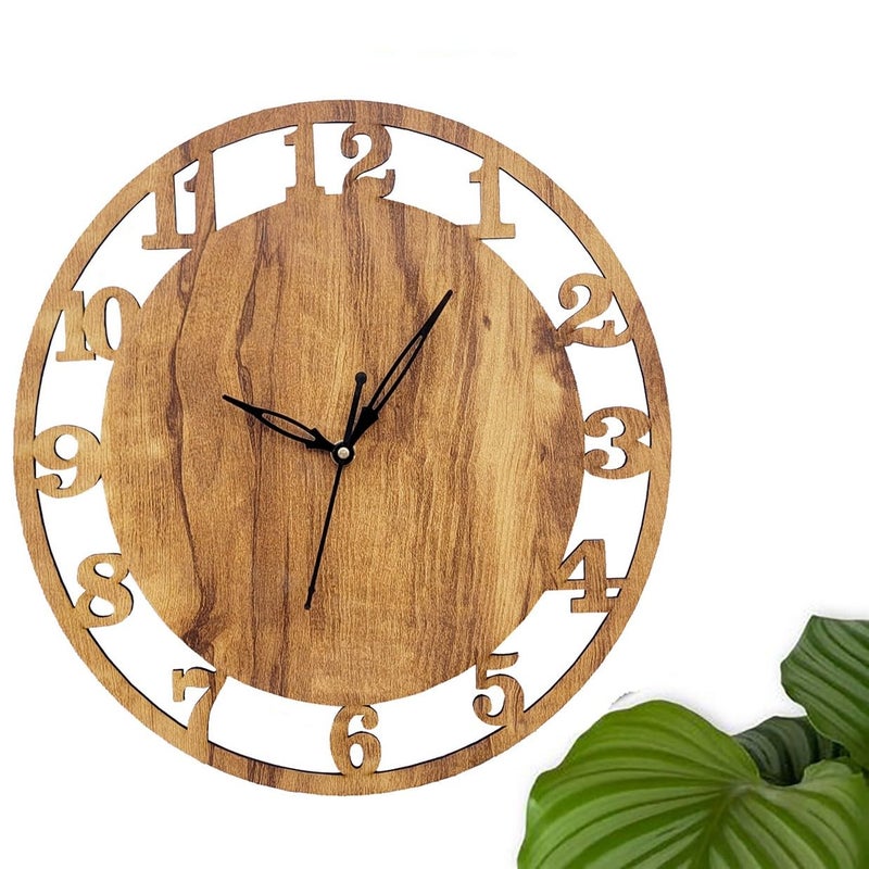ADK Wooden Designer BigSized Modern Clock with Antique Charm Watch - Image 2