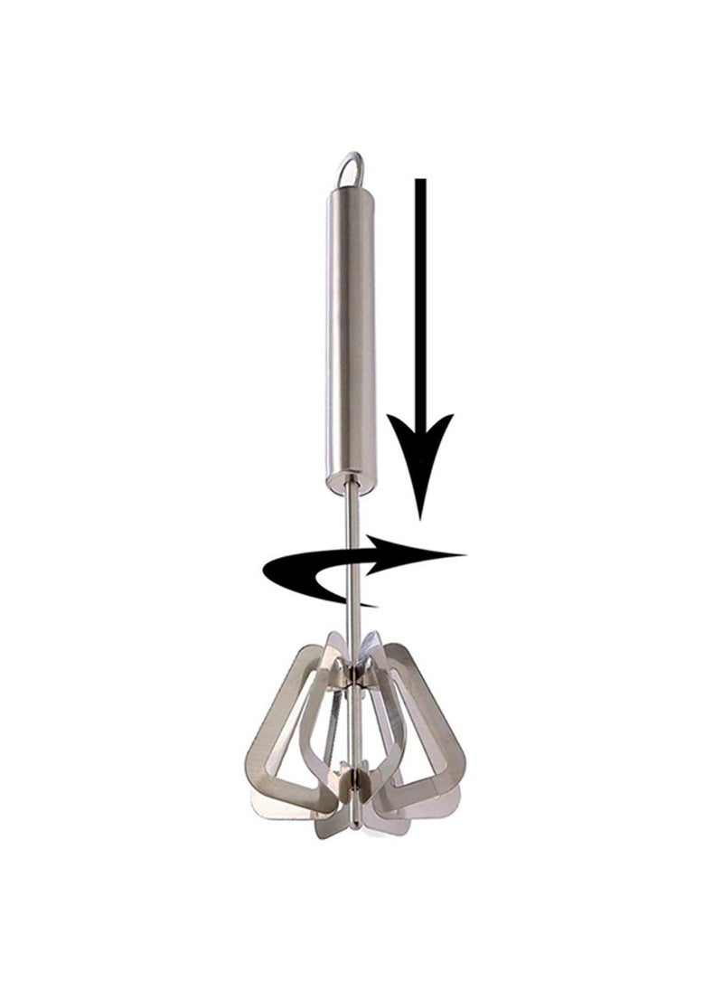 ASPENX ASPENX Stainless Steel Mix Egg Lassi Butter Milk Maker Mixer Spring Hand Press Blender Whiskrawai Pack of 1  - Image 5