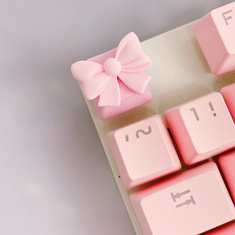 Pink ABS Bow Keycap DIY Compatible Cross Switch Custom Upgrade Keyboard Accessory - Image 3