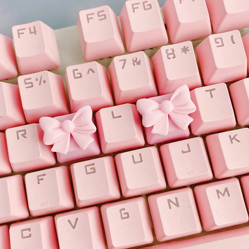Pink ABS Bow Keycap DIY Compatible Cross Switch Custom Upgrade Keyboard Accessory - Image 5