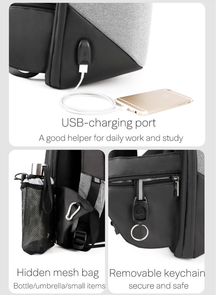 ARCTIC HUNTER Classic Business Laptop Bag,Water Resistant Anti Theft School Backpack with USB Charging Port for Men  - Image 5