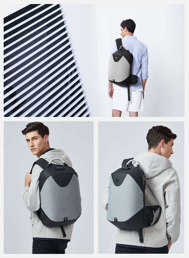 ARCTIC HUNTER Classic Business Laptop Bag,Water Resistant Anti Theft School Backpack with USB Charging Port for Men  - Image 2