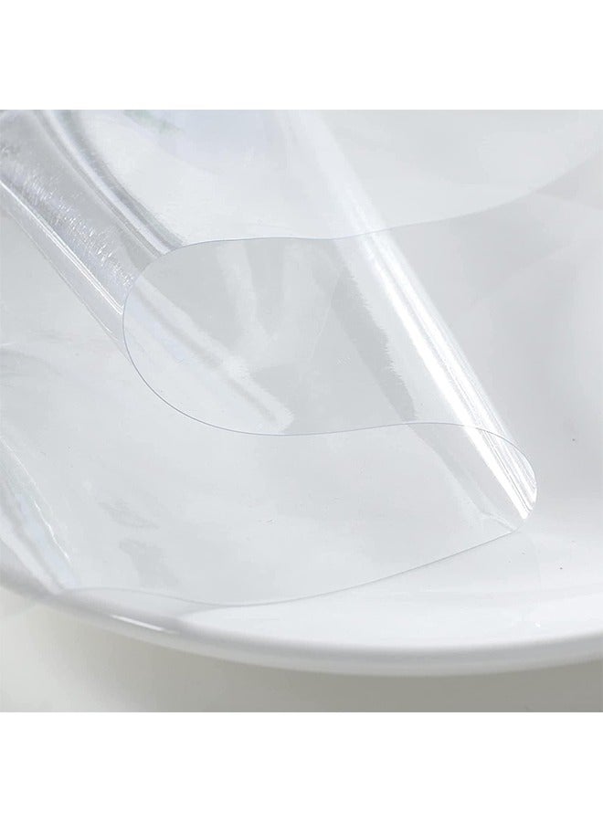 Clear Plastic Tablecloth Protector, 100% Waterproof Oilproof Stain Resistant Wipeable Rectangle Transparant Vinyl Table Cover, Clear Table Cloth for Indoor Outdoor Dining Table (140x300cm) - Image 3