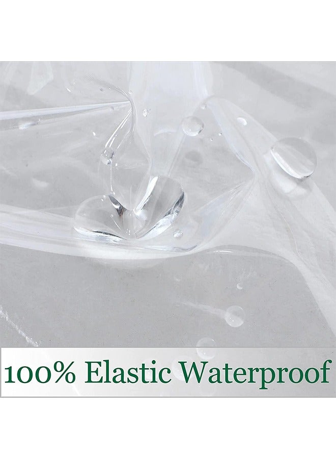 Clear Plastic Tablecloth Protector, 100% Waterproof Oilproof Stain Resistant Wipeable Rectangle Transparant Vinyl Table Cover, Clear Table Cloth for Indoor Outdoor Dining Table (140x300cm) - Image 5
