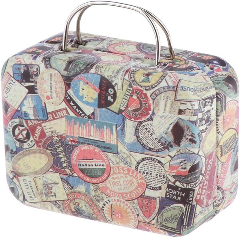 klarako Miniature Vintage Suitcase Luggage Box for 1:6 Dollhouse Decor, 1/6 BJD Dolls Accessories  B, 7.2x5.7x.3.5cm - Image 3
