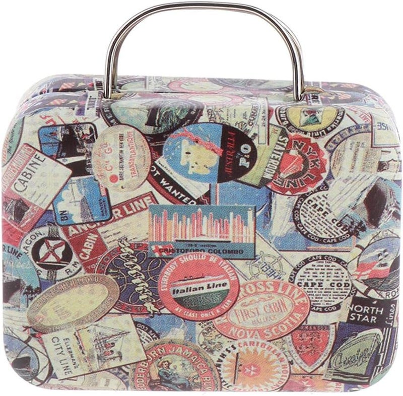 klarako Miniature Vintage Suitcase Luggage Box for 1:6 Dollhouse Decor, 1/6 BJD Dolls Accessories  B, 7.2x5.7x.3.5cm - Image 2