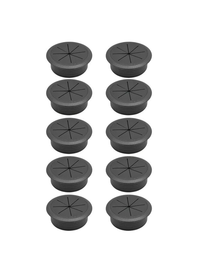 10pcs Black Desk Grommet 2 Inch 50mm Cable Hole Cover ABS Plastic For Countertop - Image 1