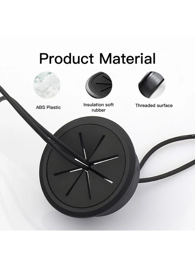 10pcs Black Desk Grommet 2 Inch 50mm Cable Hole Cover ABS Plastic For Countertop - Image 4