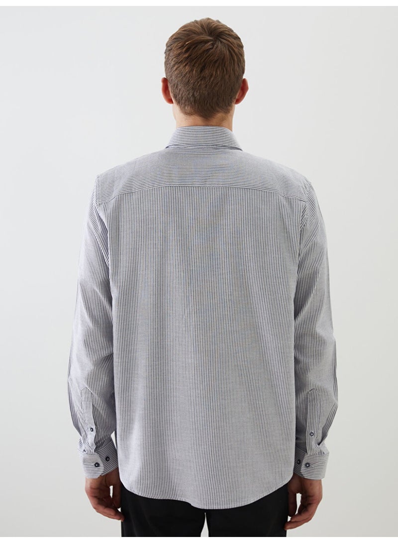 LC WAIKIKI Regular Fit Long Sleeve Striped Men's Shirt - Image 2