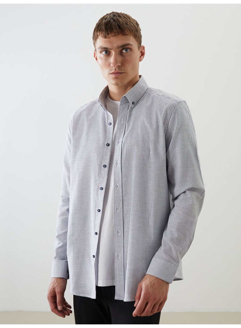 LC WAIKIKI Regular Fit Long Sleeve Striped Men's Shirt - Image 1